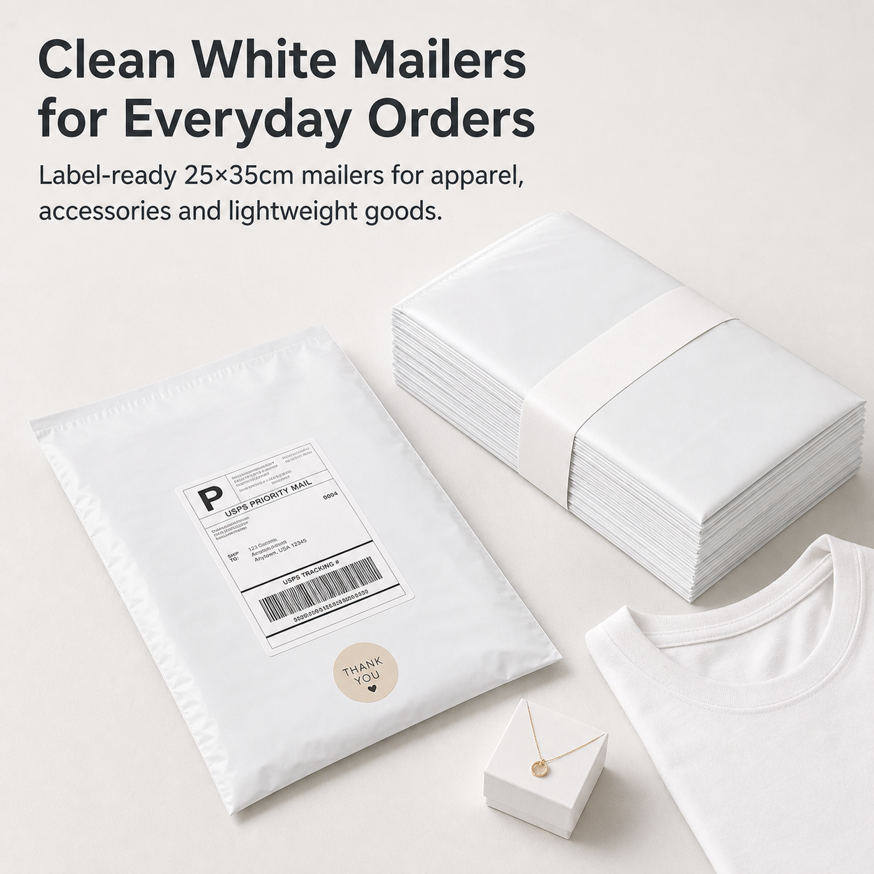 Justpak Everyday Mailers– Clean White, 25×35cm